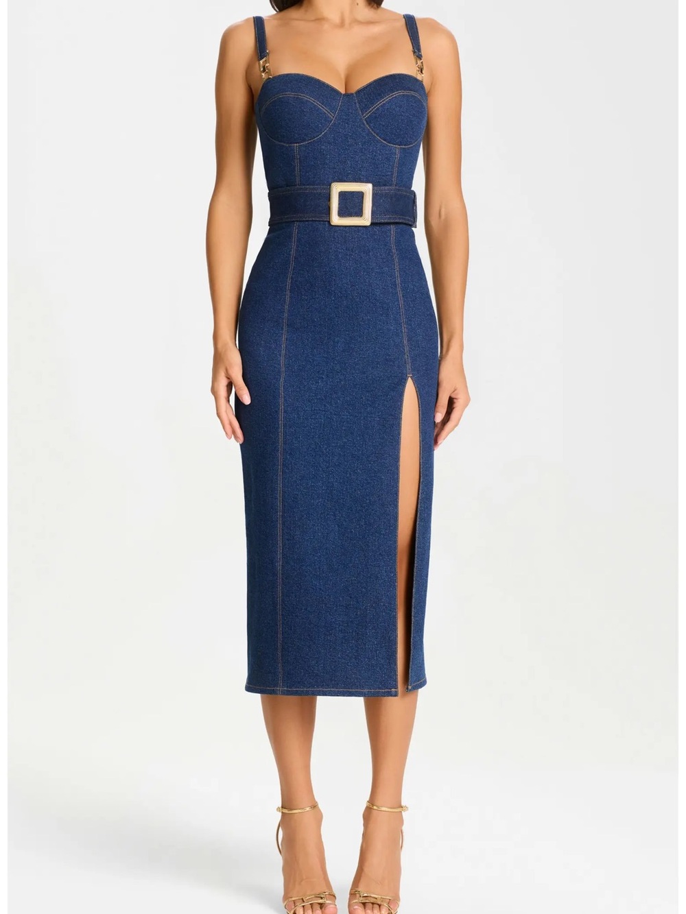 NADINE MERABI Jenna Denim Dress NWT sz 8